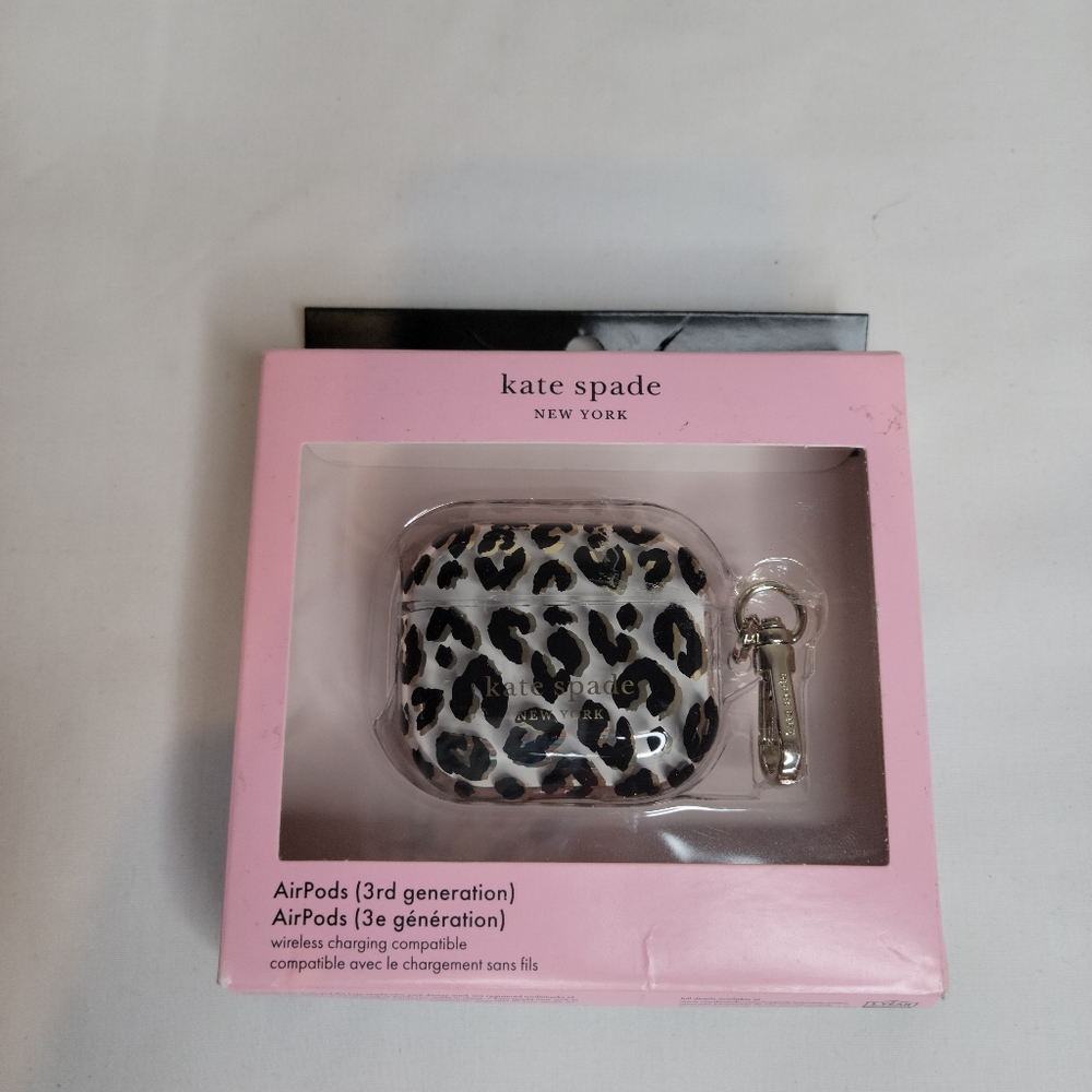 Kate Spade Protective AirPods 3rd gen case City Leopard Black/Gold Foil/Clear